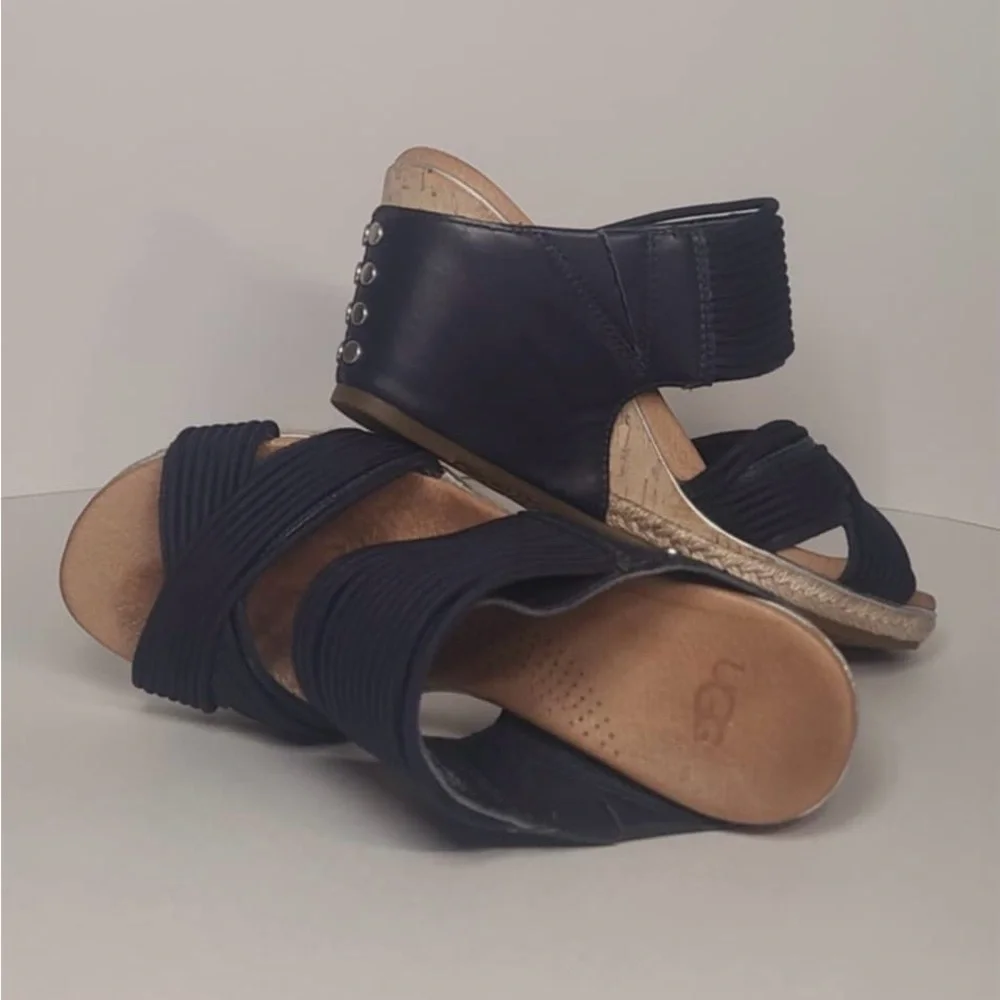 UGG Navy Blue, Wedge Sandals Women’s 6 - Picture 2 of 8